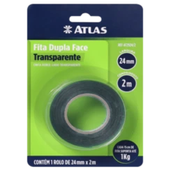 FITA DUPLA FACE TRANSPARENTE 24MM X 2M ATLAS
