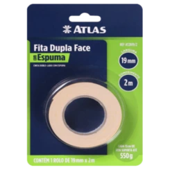 FITA DUPLA FACE ESPUMA 19MM X 2M ATLAS
